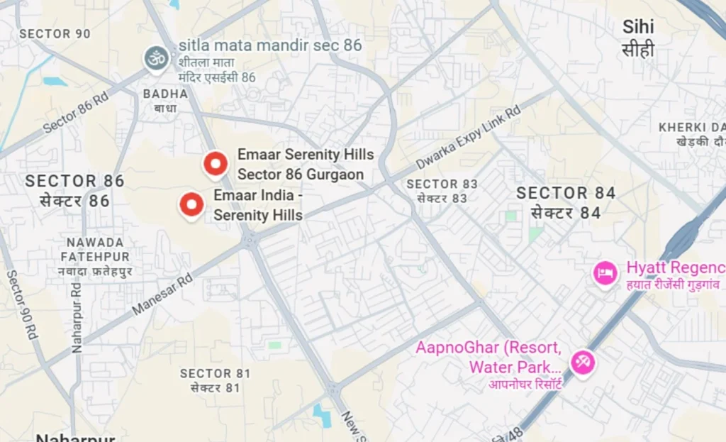 Emaar Serenity Hills Location