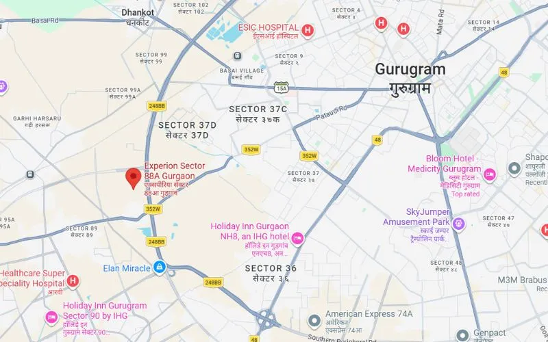 Experion Sector 88A location
